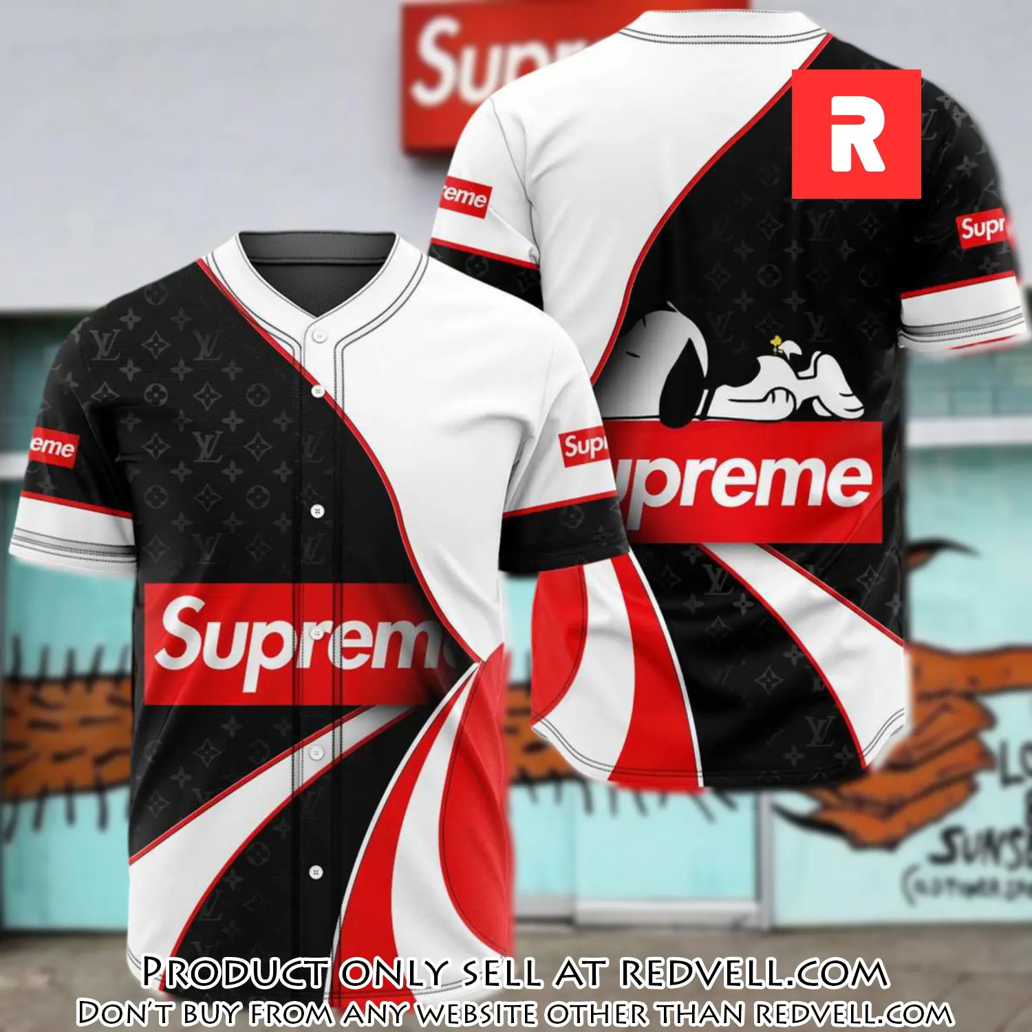 Supreme black white baseball jersey shirt luxury bjs1241 rv3651252